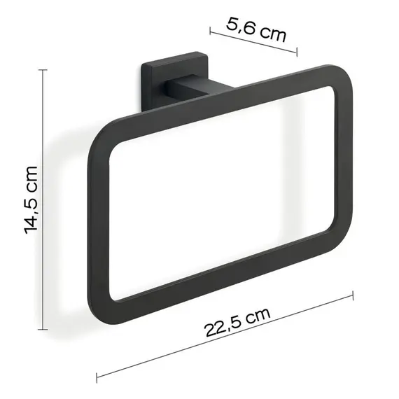 Gedy Atena, полотенцедержатель - кольцо, цвет черный матовый