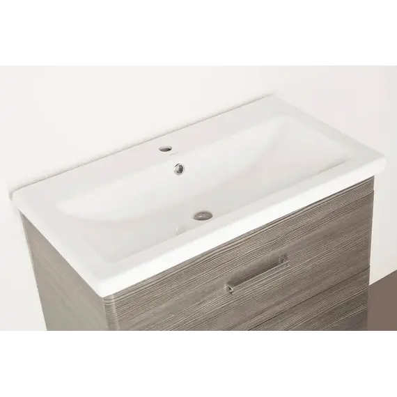 Тумба подвесная Style Line "Лотос 80" с раковиной Комо , Шелк зебрано, PLUS