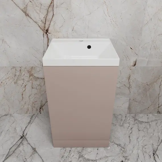 Тумба напольная "МОНО 50" с раковиной ASTI 50, санд пудровый