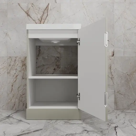 Тумба напольная "МОНО 50" с раковиной ASTI 50, санд серая галька