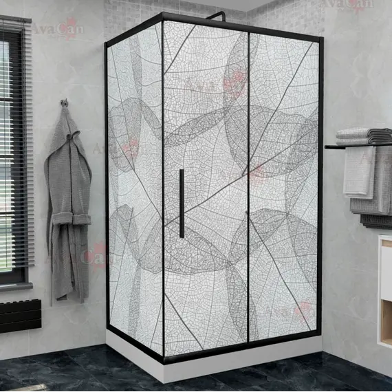 Душевой уголок AvaCan FB+SB матовое с рисунком/черный