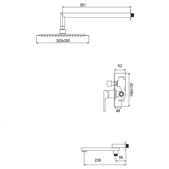 Встраиваемая душевая система Gappo G7117-6