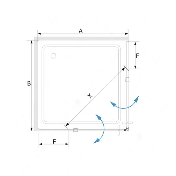 Душевой уголок RGW SV-33B прозрачное/черный 80*80