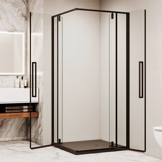 Душевой уголок RGW SV-33B прозрачное/черный 80*80