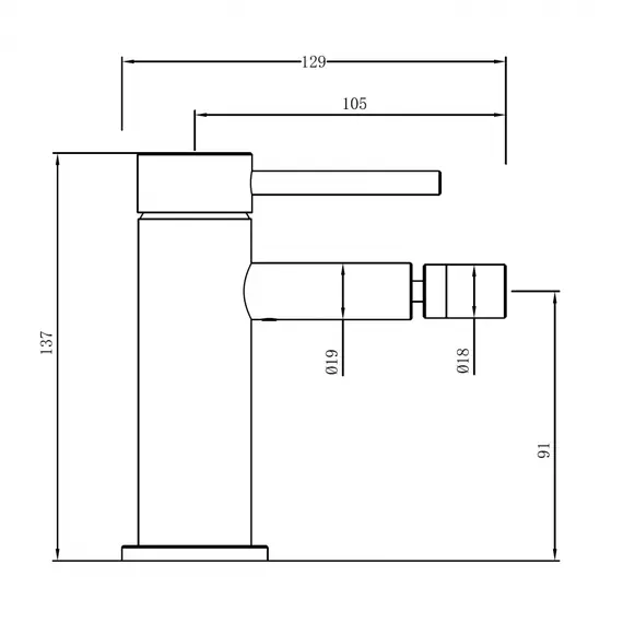 Смеситель ABBER Wasser Kreis 316 AF8124BGG для биде, оружейная сталь брашированная