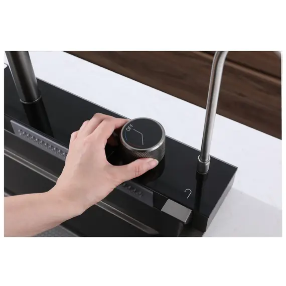 Многофункциональная мойка Ceruttispa GLORIA II nano black (серая) из нержавеющей стали, кухонная