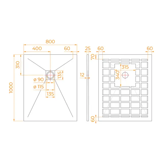 Душевой поддон прямоугольный STONE TRAY-W