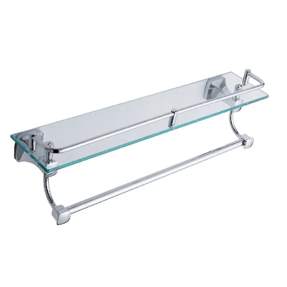 Полка стеклянная с полотенцедежателем Ceramalux DOMINO 95411