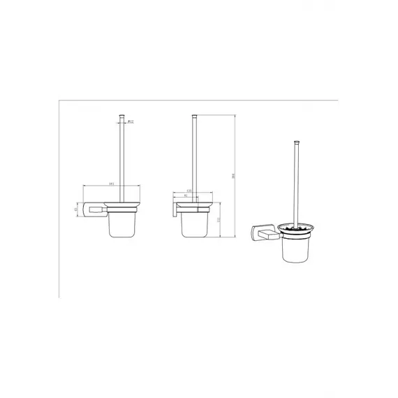 Ёршик подвесной Ceramalux AZZURO 95613