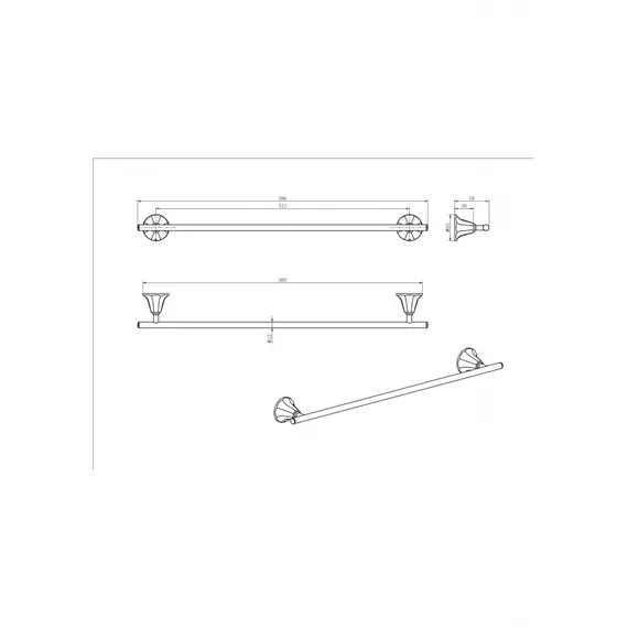Полотенцедержатель Ceramalux BIATICHI 73008-1