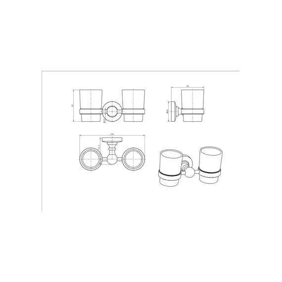 Стакан двойной стекло Ceramalux CAPS 51303