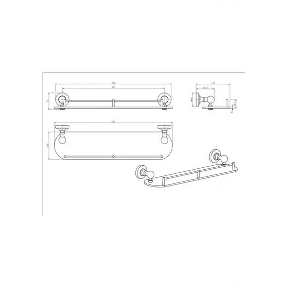 Полка стекло Ceramalux CAPS 51311