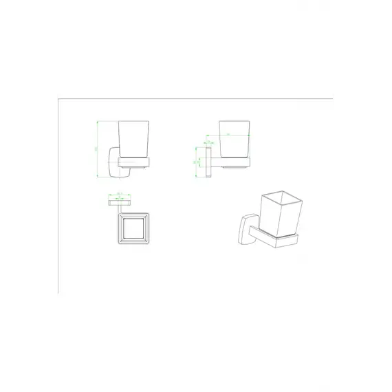 Стакан подвесной Ceramalux CUBE 12602