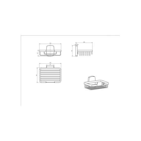 Мыльница Решетка Ceramalux CUBE 12605A