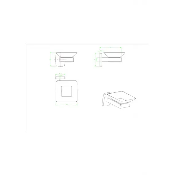 Мыльница Стекло Ceramalux CUBE 12604