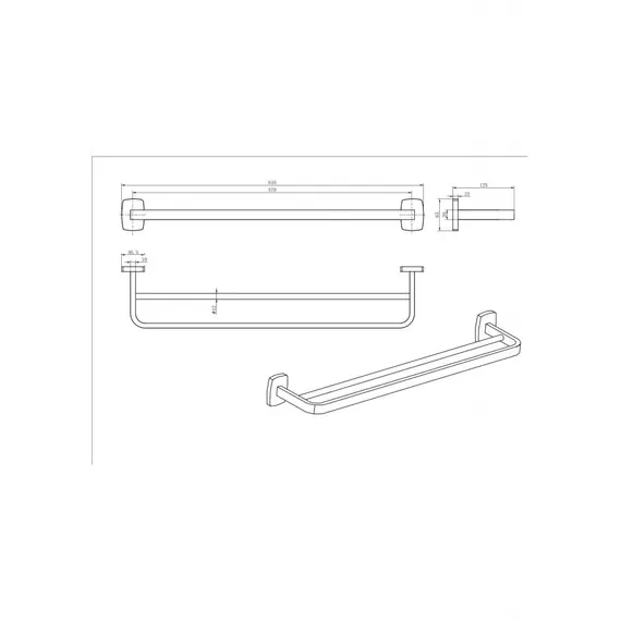 Полотенцедержатель Ceramalux CUBE 12609