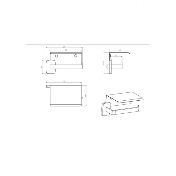 Держатель Для Бумаги Ceramalux CUBE 12607B