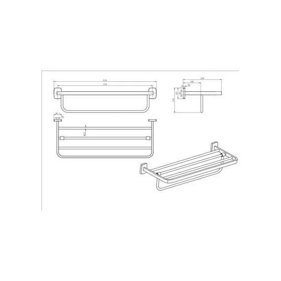 Полотенцедержатель Ceramalux CUBE 12610