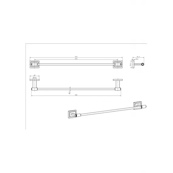 Полотенцедержатель Ceramalux GAMMA 12308