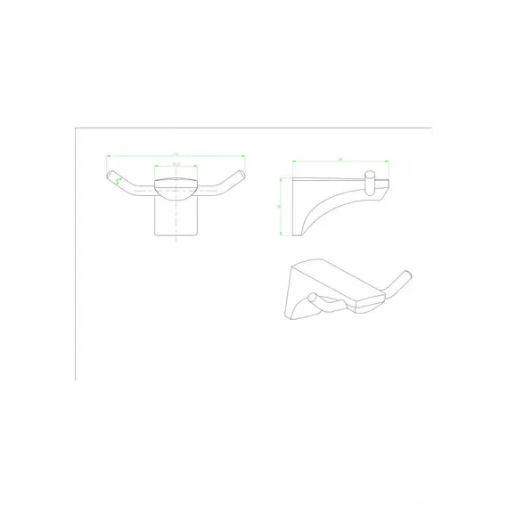 Крючок двойной Ceramalux MONELLI  70001