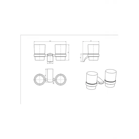 Стакан двойной стекло Ceramalux MONELLI  70003