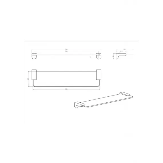 Полка стекло Ceramalux NEO 51011