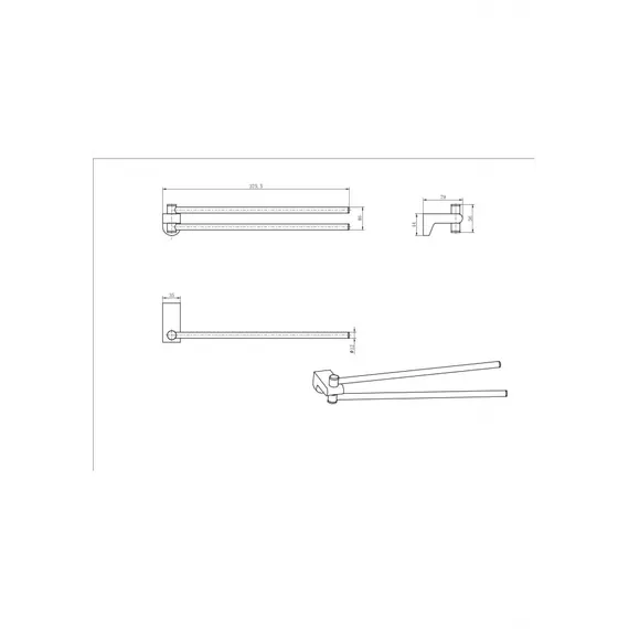 Полотенцедержатель поворотный Ceramalux NEO 51014