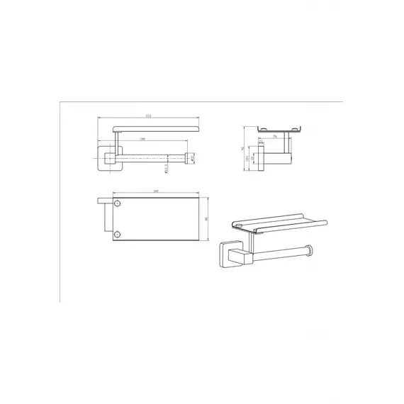 Бумагодержатель Ceramalux QUADRO 61907B