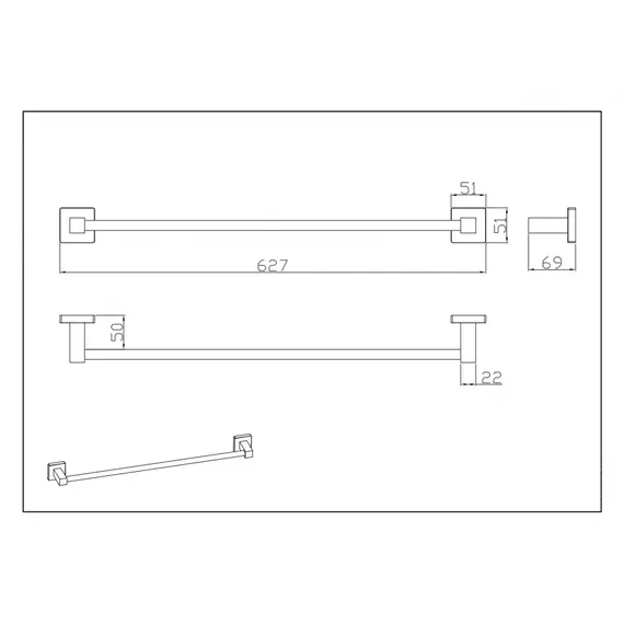 Полотенцедержатель Ceramalux QUADRO 61908