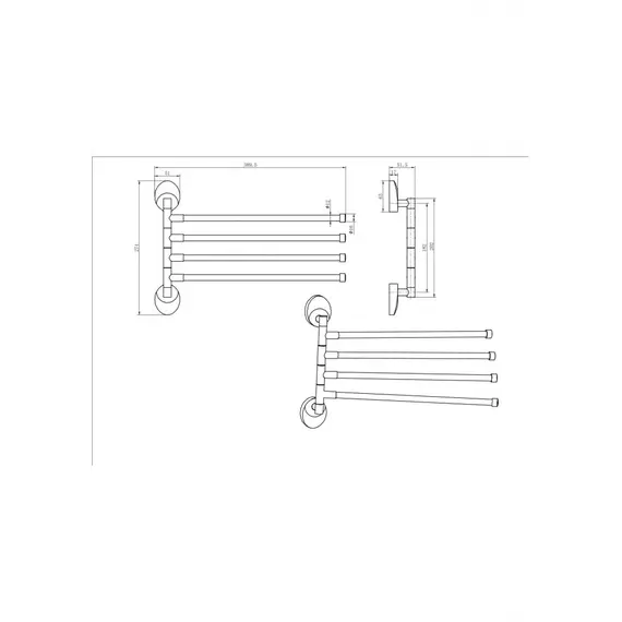 Полотенцедержатель поворотный Ceramalux VALENCIA 88114-4