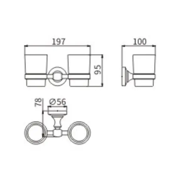 Стакан керамика двойной Ceramalux BIANCO 52003