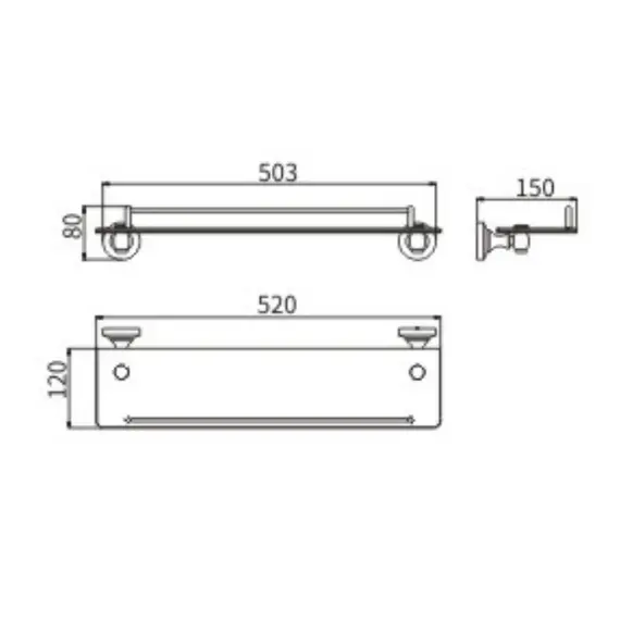 Полка стекло Ceramalux BIANCO 52011