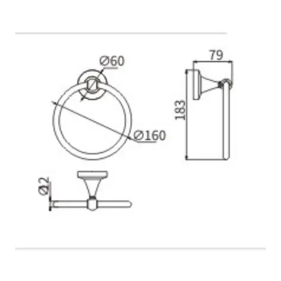 Полотенцедержатель Ceramalux LUXURY 57506