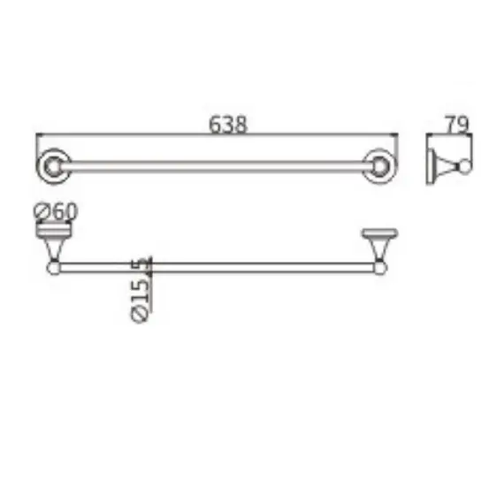 Полотенцедержатель Ceramalux LUXURY 57508