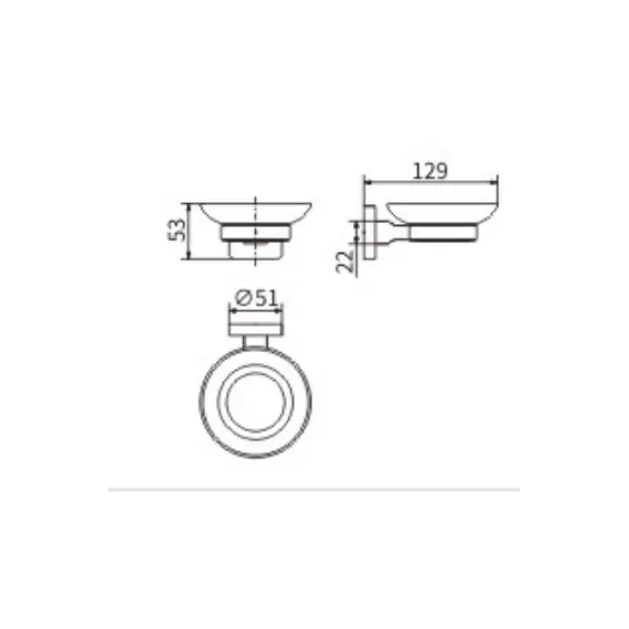 Мыльница стекло Ceramalux QUADRO 61904