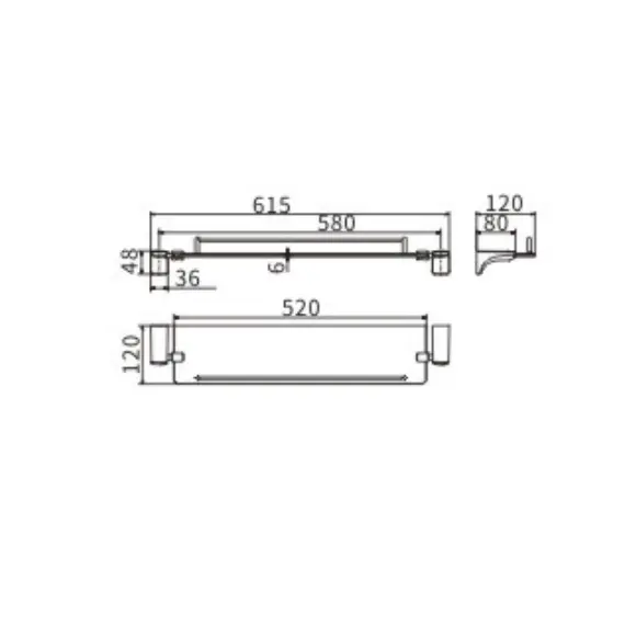 Полка стекло Ceramalux MONELLI  70011