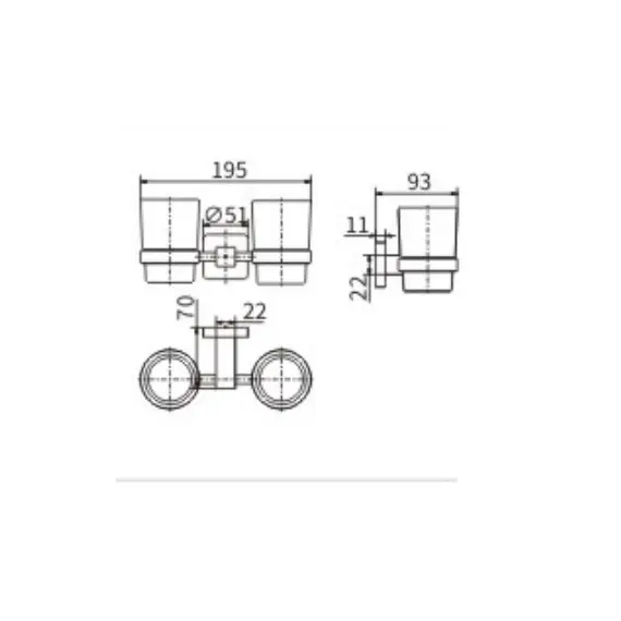 Стакан двойной стекло Ceramalux QUADRO 61903