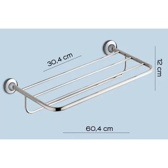 Gedy  двойная полка для полотенец  5 держателей   хром