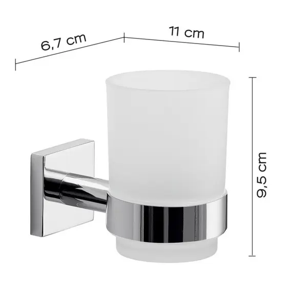 Gedy G-Fuji  настенный стеклянный стакан   хром