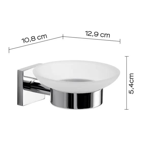 Gedy G-Fuji  настенная стеклянная мыльница   хром