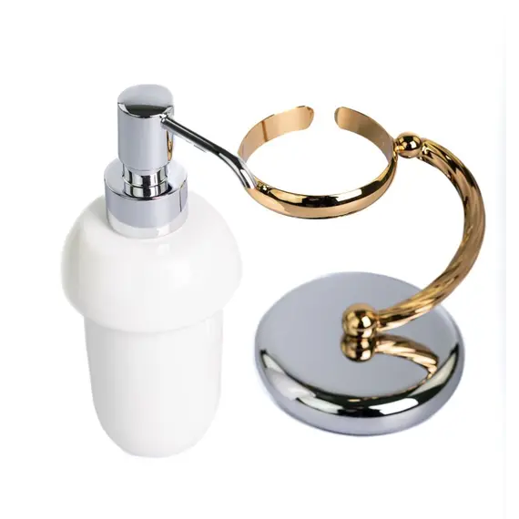 Stil Haus Giunone  настольный керамический дозатор   хром - золото