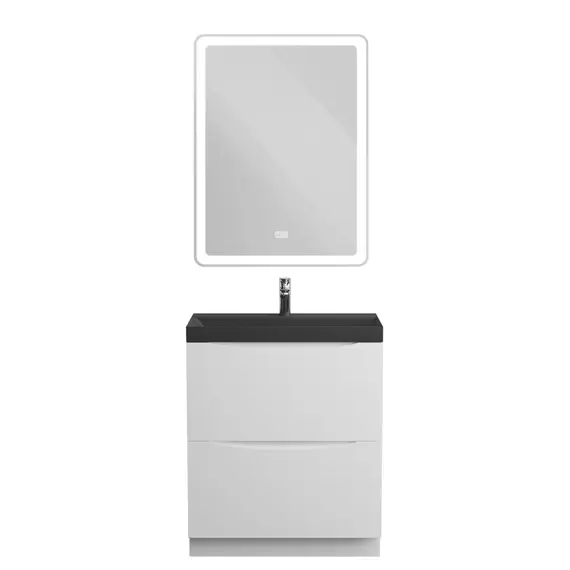 Тумба напольная с белой/черной раковиной BelBagno MARINO Bianco Lucido