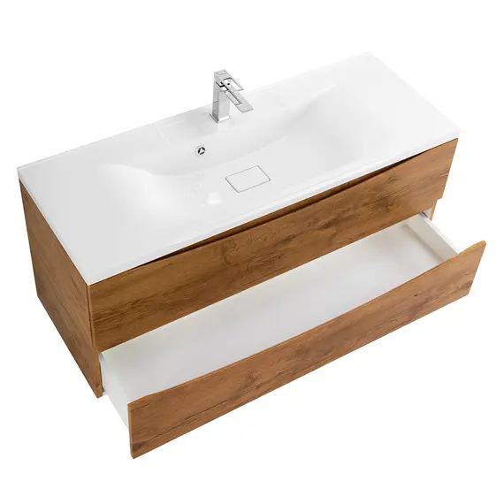 Тумба подвесная BelBagno MARINO Rovere Nature, раковина белая/черная