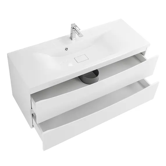 Тумба подвесная BelBagno MARINO Bianco Opaco, раковина белая/черная