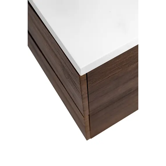 Тумба подвесная BelBagno MARINO Rovere Moro, раковина белая/черная