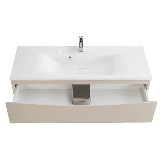 Тумба подвесная BelBagno MARINO Crema Opaco, раковина белая/черная