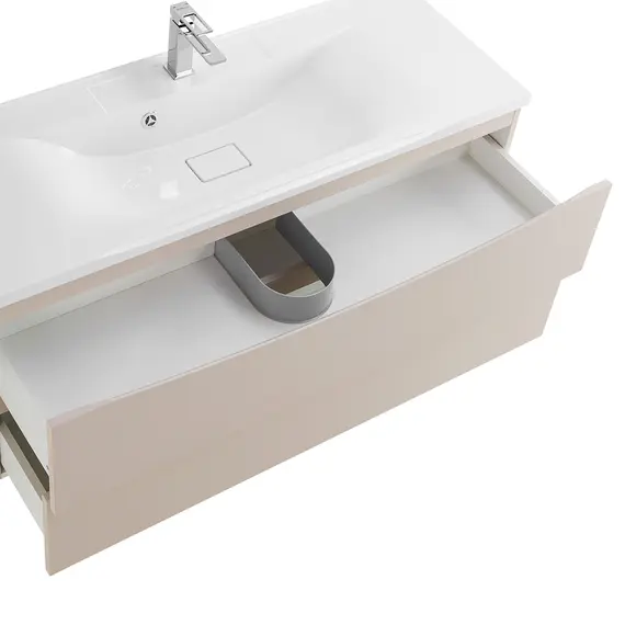 Тумба подвесная BelBagno MARINO Crema Opaco, раковина белая/черная