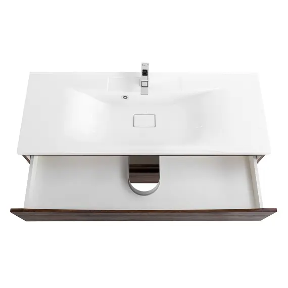 Тумба подвесная BelBagno MARINO Rovere Moro, раковина белая/черная