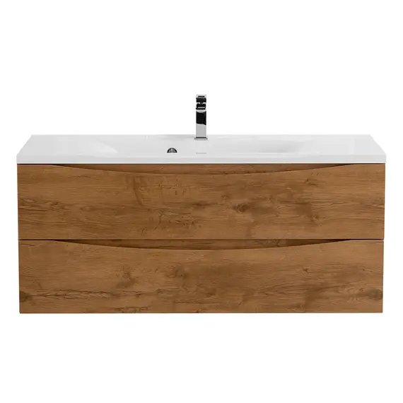 Тумба подвесная BelBagno MARINO Rovere Nature, раковина белая/черная