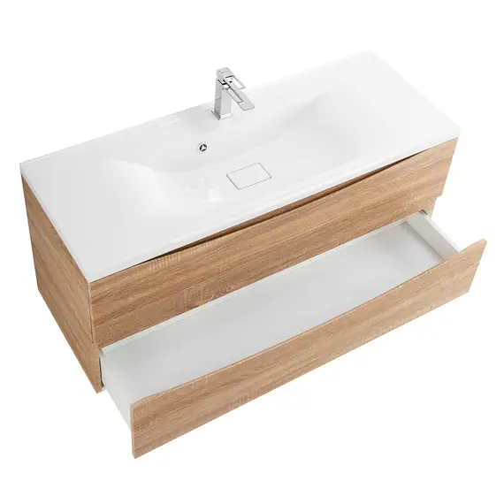 Тумба подвесная BelBagno MARINO Rovere Bianco, раковина белая/черная